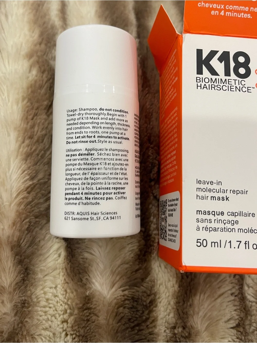 K18 full-size leave-in molecular repair hair mask NEW